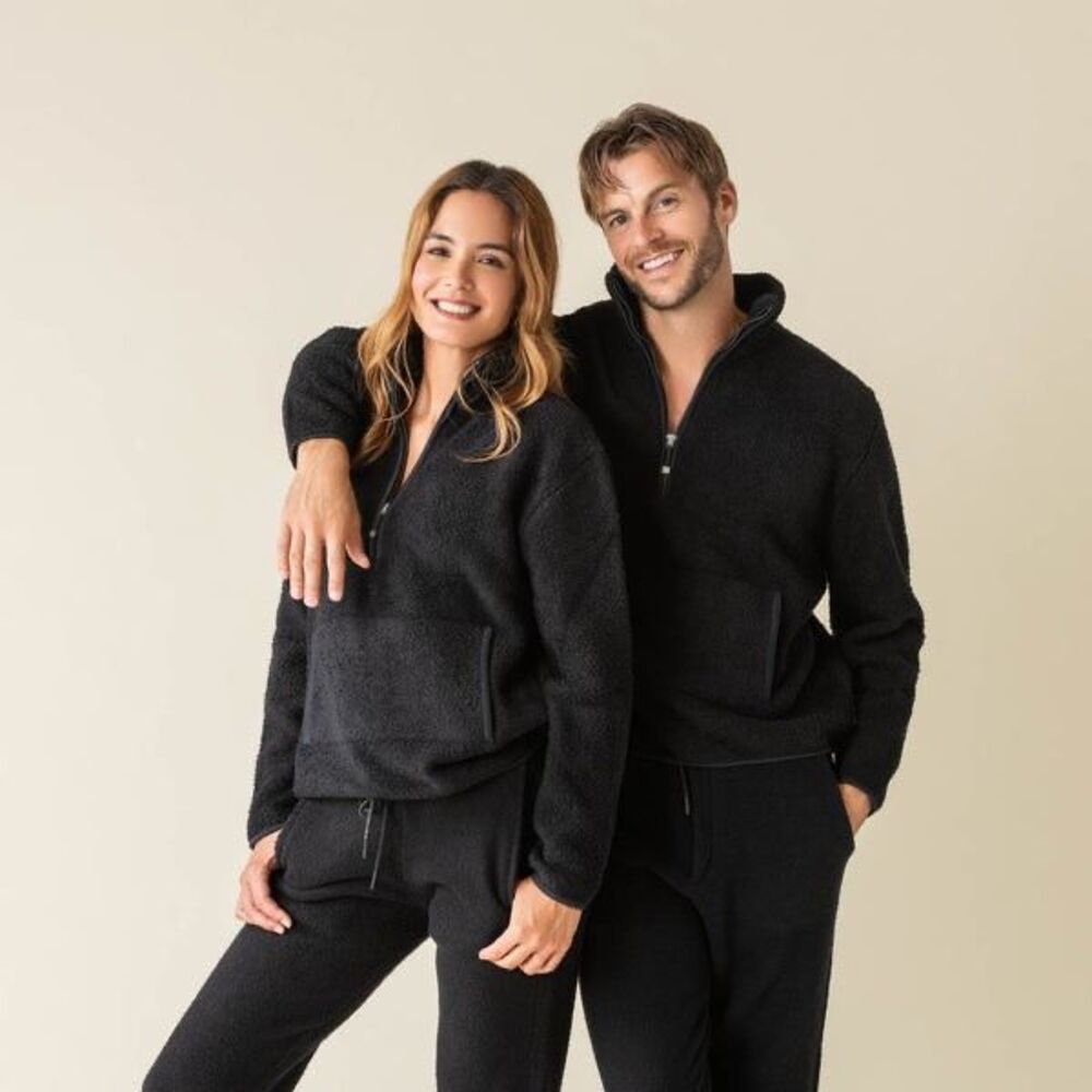 Kashwere Half-Zip Kash-comfort Pullover Sweater Black Unisex L NWT